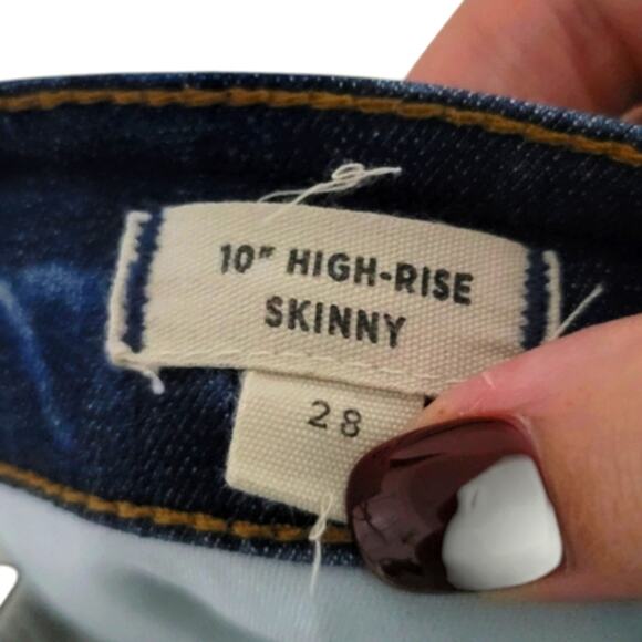 Madewell 10" High-Rise Skinny Jeans in Hanna Wash Size 28 Stretch - Picture 11 of 14